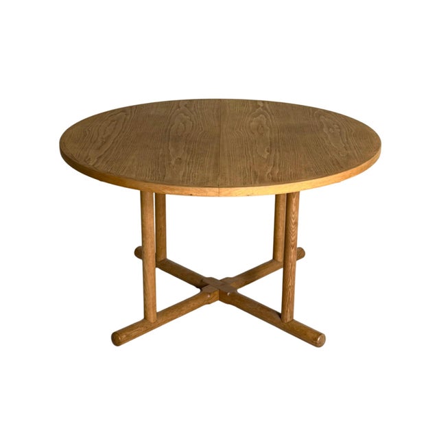 Wood Round Oak Dining Table from Kurt Østervig, 1950s For Sale - Image 7 of 7