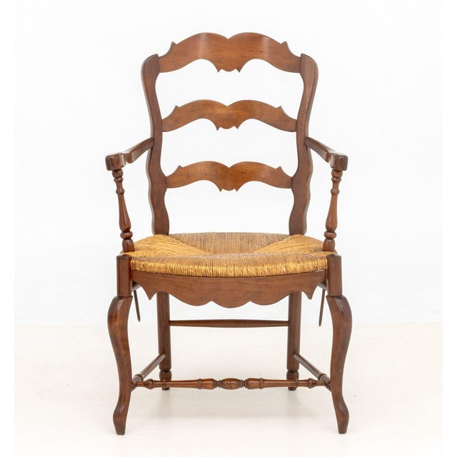 Brown French Provincial Style Walnut Dining Chairs, 4 For Sale - Image 8 of 15