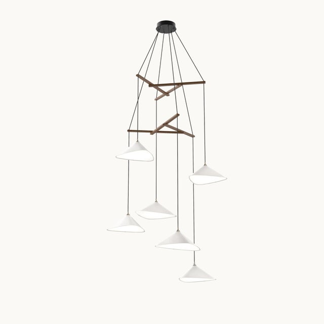 Wood Emily V6 Group in Semi Matte Paint Pendant Light from Moss Objects For Sale - Image 7 of 10