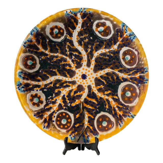 Large Sculptural Bowl in Handmade Fused Glass, 1980s For Sale