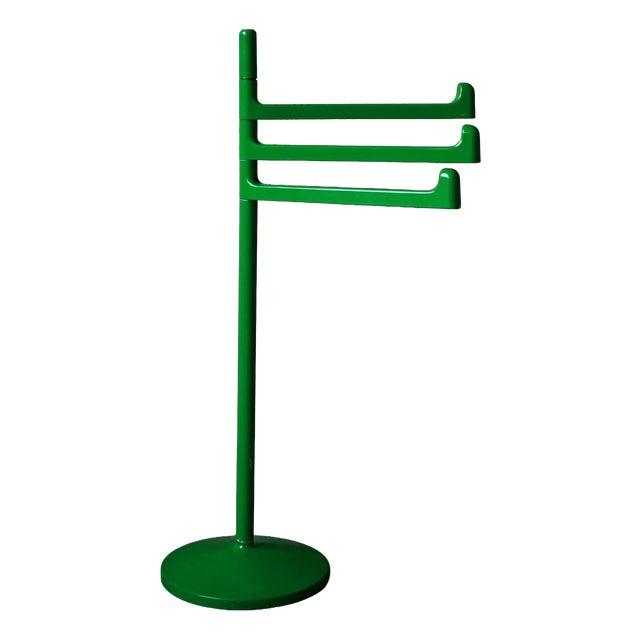 Vintage Italian Space Age Futuristic Green Plastic Towel Rack, 1980s For Sale
