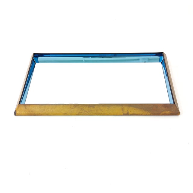 Mid-Century Modern Mirror Mod 2172A in Brass and Colored Glass by Max Ingrand for Fontana Arte, 1960 For Sale - Image 3 of 18