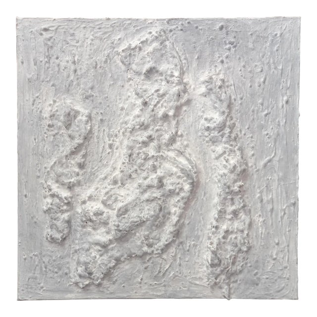 Neutral Palette Relief Brutalist Oil Painting #3 by Diane Grant For Sale