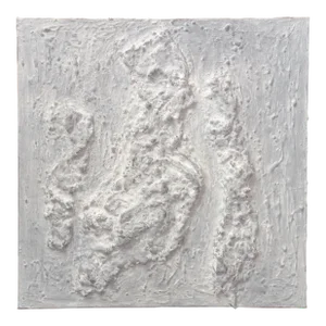 Neutral Palette Relief Brutalist Oil Painting #3 by Diane Grant