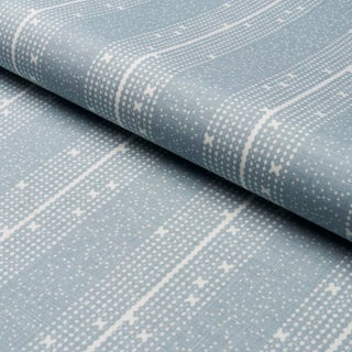 Schumacher x Veere Greeney Stella Stripe Fabric In Blue For Sale
