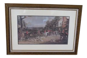 Large "Hunt Scene" Decorative Framed & Matted Print