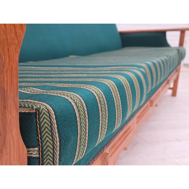 Vintage Danish Four-Seater Sofa in Furniture Wool and Oak, 1970s For Sale - Image 14 of 18