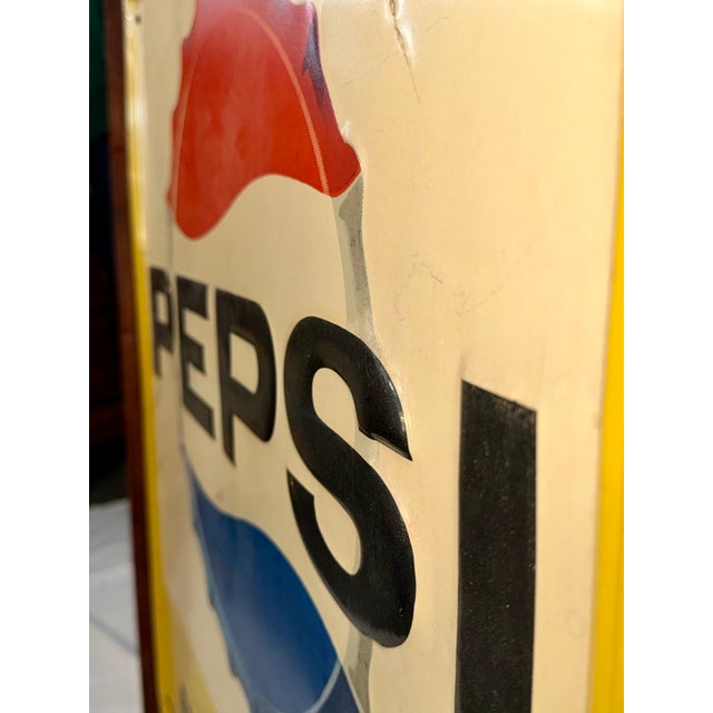 Pepsi Cola Enamel Advertising Sign, 1940s For Sale - Image 9 of 13