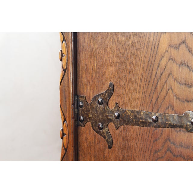 Vintage Baroque Brutalist Danish Oak Cabinet, 1960s For Sale - Image 10 of 18