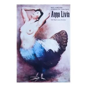 1977 Polish Theater Poster, Anna Livia (Nude Woman With Rooster)