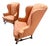 Queen Anne Style Wingback Chairs in Coral Chinoiserie Jacquard – A Pair For Sale