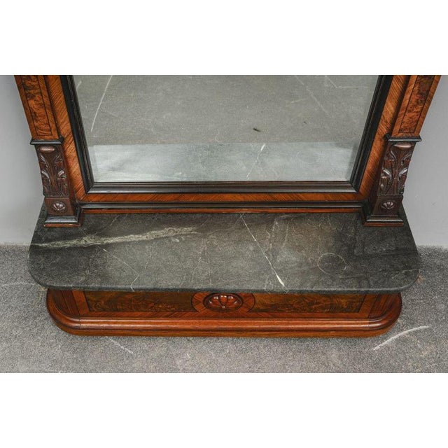 Antique Wall Mirror in Walnut, 1800s For Sale - Image 9 of 14