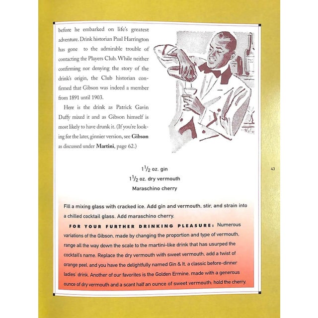 "Vintage Cocktails: Authentic Recipes and Illustrations From 1920-1960" 1999 Waggoner, Susan and Markel, Robert For Sale - Image 13 of 13