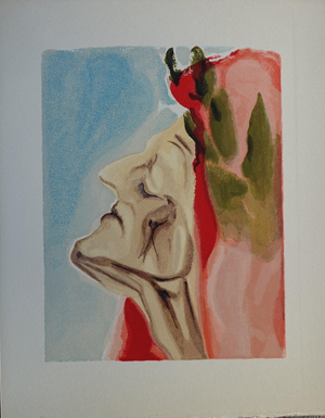 Salvador Dali, Le doute de Dante, Etching