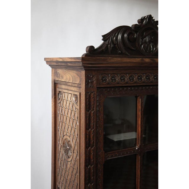 Antique Breton Chestnut Display Cabinet, France, 1880s For Sale - Image 5 of 11