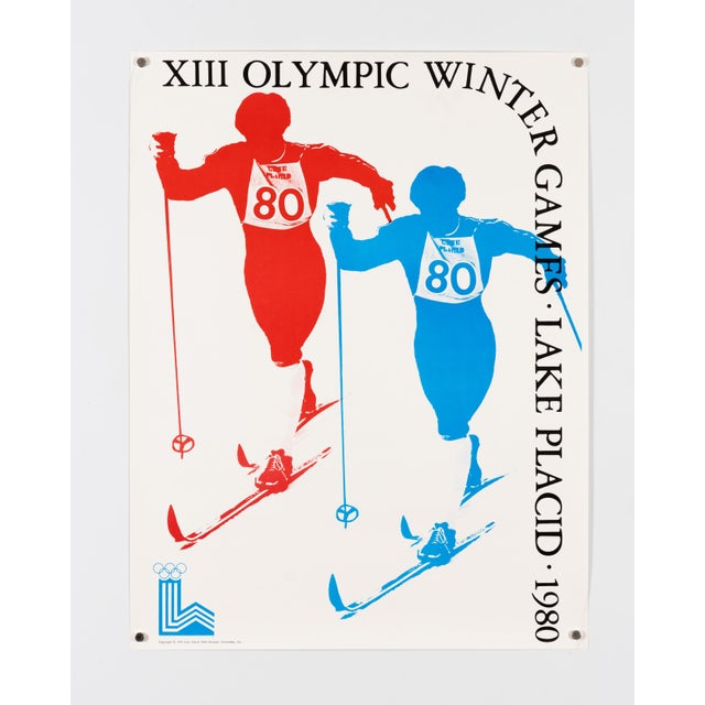 Modern Lake Placid Ski Cross Olympic Poster, 1980s For Sale - Image 3 of 9