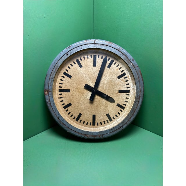 Large German Pre War Railway Clock, 1930s For Sale - Image 9 of 9