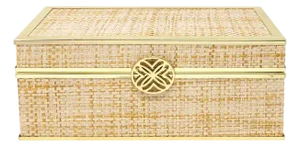 Lilly Pulitzer Woven Raffia Box