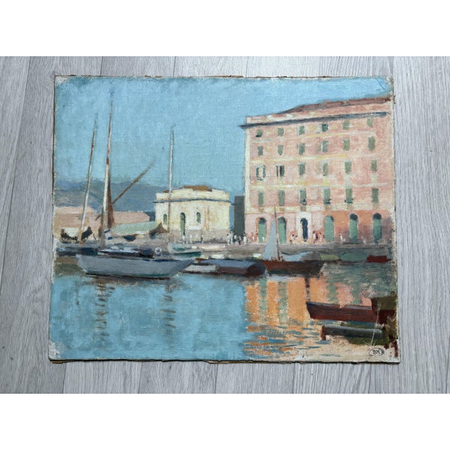 Bernard Harrison, Seaside with Boat, Oil Painting, 1890s-1910s For Sale - Image 3 of 3