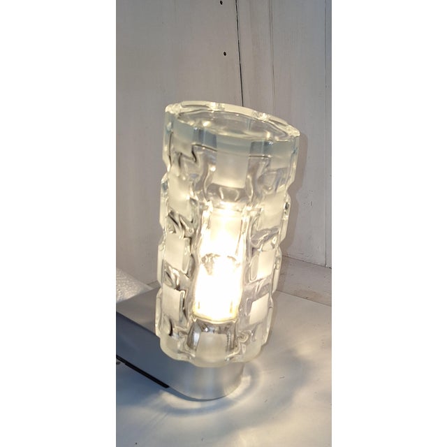 Vintage Wall Lamp with Aluminum Base and Polished Glass Shade, 1970s For Sale - Image 3 of 9