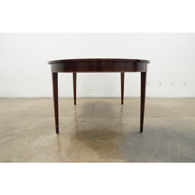 Wood Vintage Stickley Federal Style Inlaid Mahogany Dining Room Table For Sale - Image 7 of 18