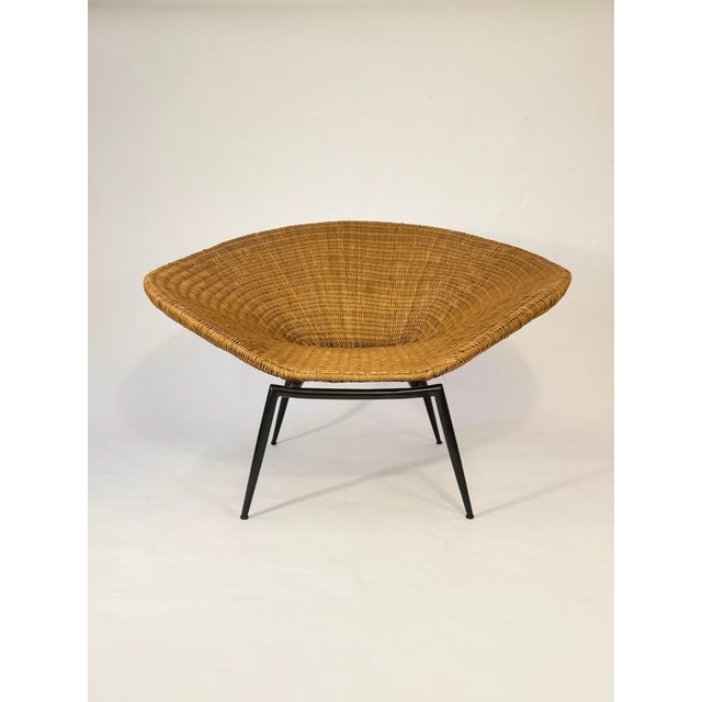 Wood Sculptural Italian Wicker Armchair For Sale - Image 7 of 9