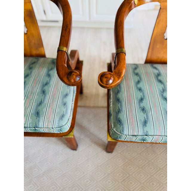 Asian Mid 20th Century Pair of James Mont Style Ming Chairs- Asian Inspired Wooden Chairs For Sale - Image 3 of 12