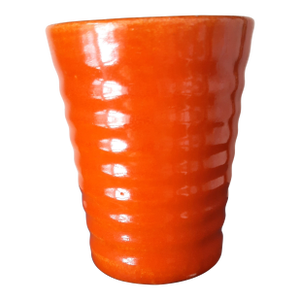 Vintage Bauer Ringware Orange Pottery Tumbler