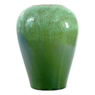 French Green Ceramic Vase, 1960 For Sale