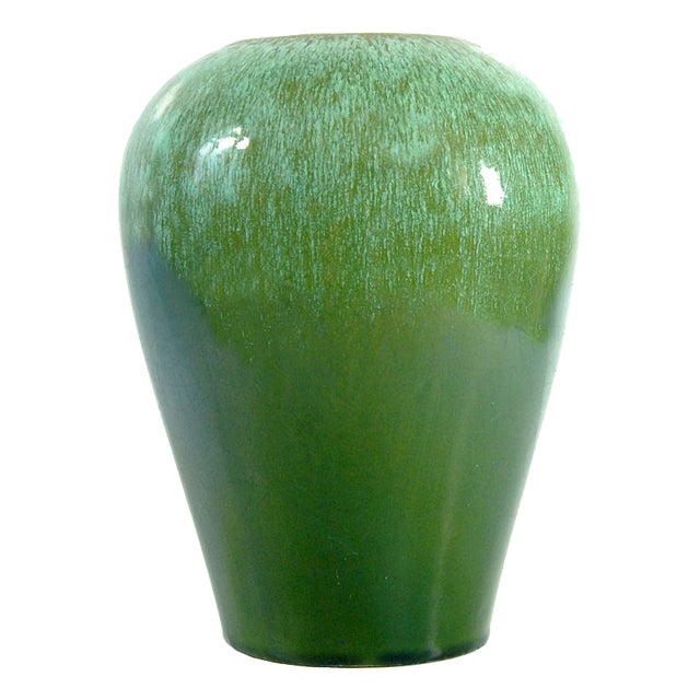 French Green Ceramic Vase, 1960 For Sale