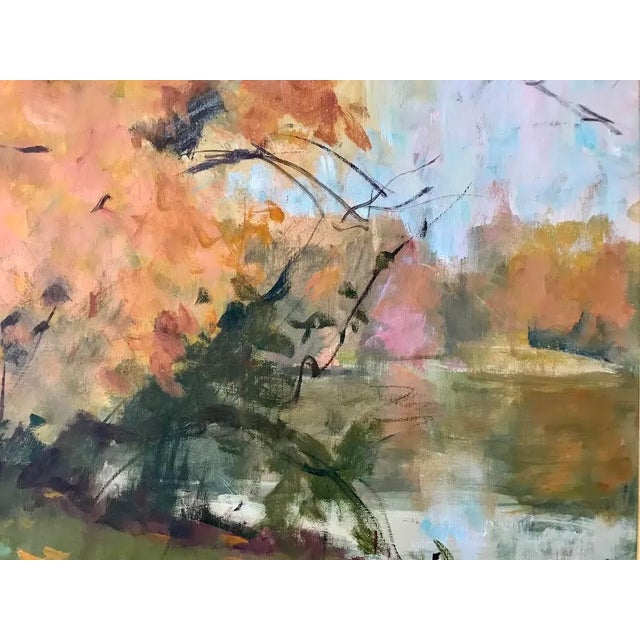 Vintage American Impressionist Oil Painting New England Fall Colors by Harry Barton 22" X 26" For Sale - Image 4 of 9