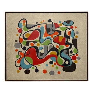 Gary Janis 2024 Abstract in a solid Walnut Frame