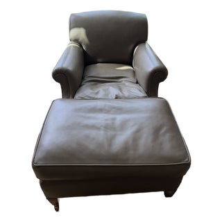 Early 20th Century George Smith Chair & Ottoman For Sale