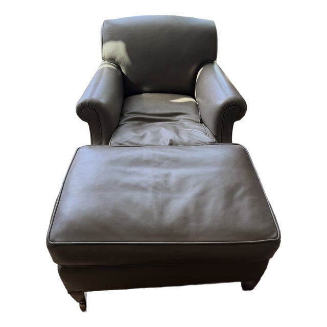 Early 20th Century George Smith Chair & Ottoman For Sale
