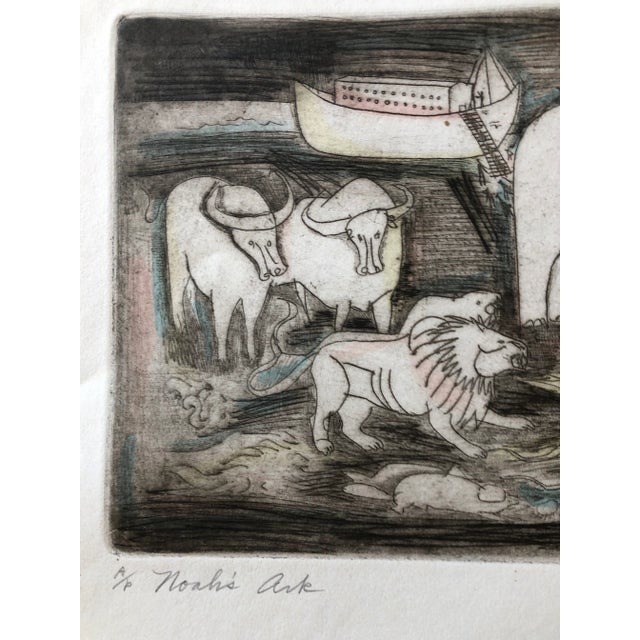 1970s Irving Amen Original Artist Proof Lithograph “Noah’s Ark” For Sale - Image 5 of 7