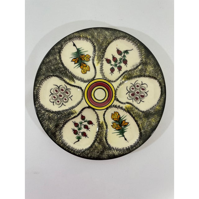 Mid-Century Modern Vintage 1960s French Henriot Quimper Oyster Plate For Sale - Image 3 of 13