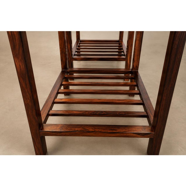 Brazilian Modern Pair of Side Tables in Rosewood & Marble, Brazil, 1960s For Sale - Image 9 of 18