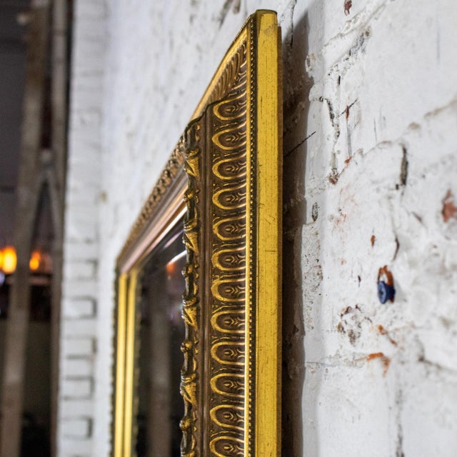 Late 20th Century Neoclassical to Traditional Large Wall Mirror Rectangular Antiqued Gold Frame For Sale - Image 11 of 18