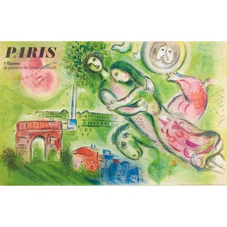 1964 Vintage Marc Chagall Romeo & Juliet Paris Opera Lithograph Poster For Sale