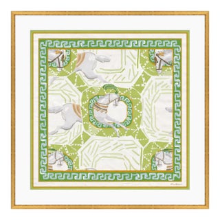 Equitation in Green Framed Art Print by Dana Gibson For Sale