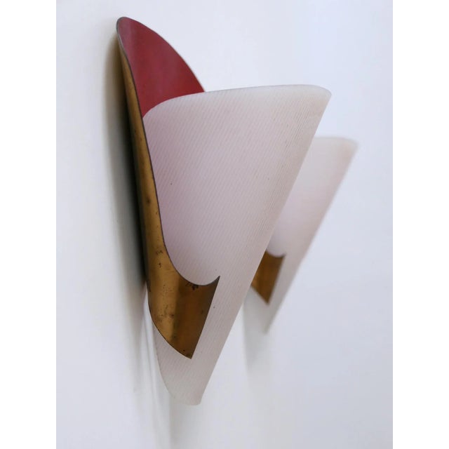 Mid-Century Modern German Brass & Acrylic Glass Sconces, 1960s, Set of 2 For Sale - Image 14 of 18