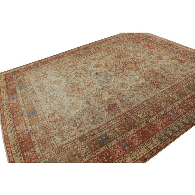 Rug & Kilim Antique Ghiordes Rug With Beige, Red and Blue Floral Patterns From Rug & Kilim For Sale - Image 4 of 8