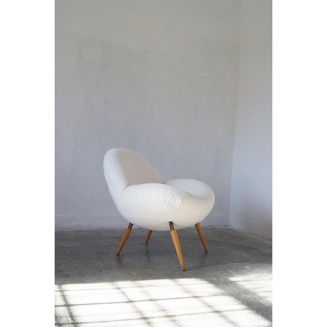 Mid-Century Modern Lounge Chair with Boucle Fabric by Fritz Neth for Correcta, 1950s For Sale - Image 3 of 11