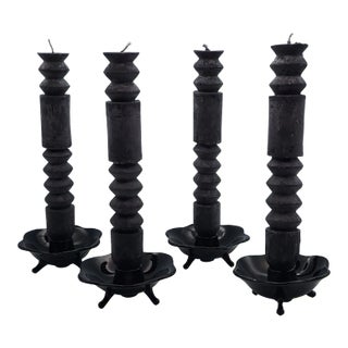 Antique Cambridge Ebony Candle Holders - Set of 4 For Sale