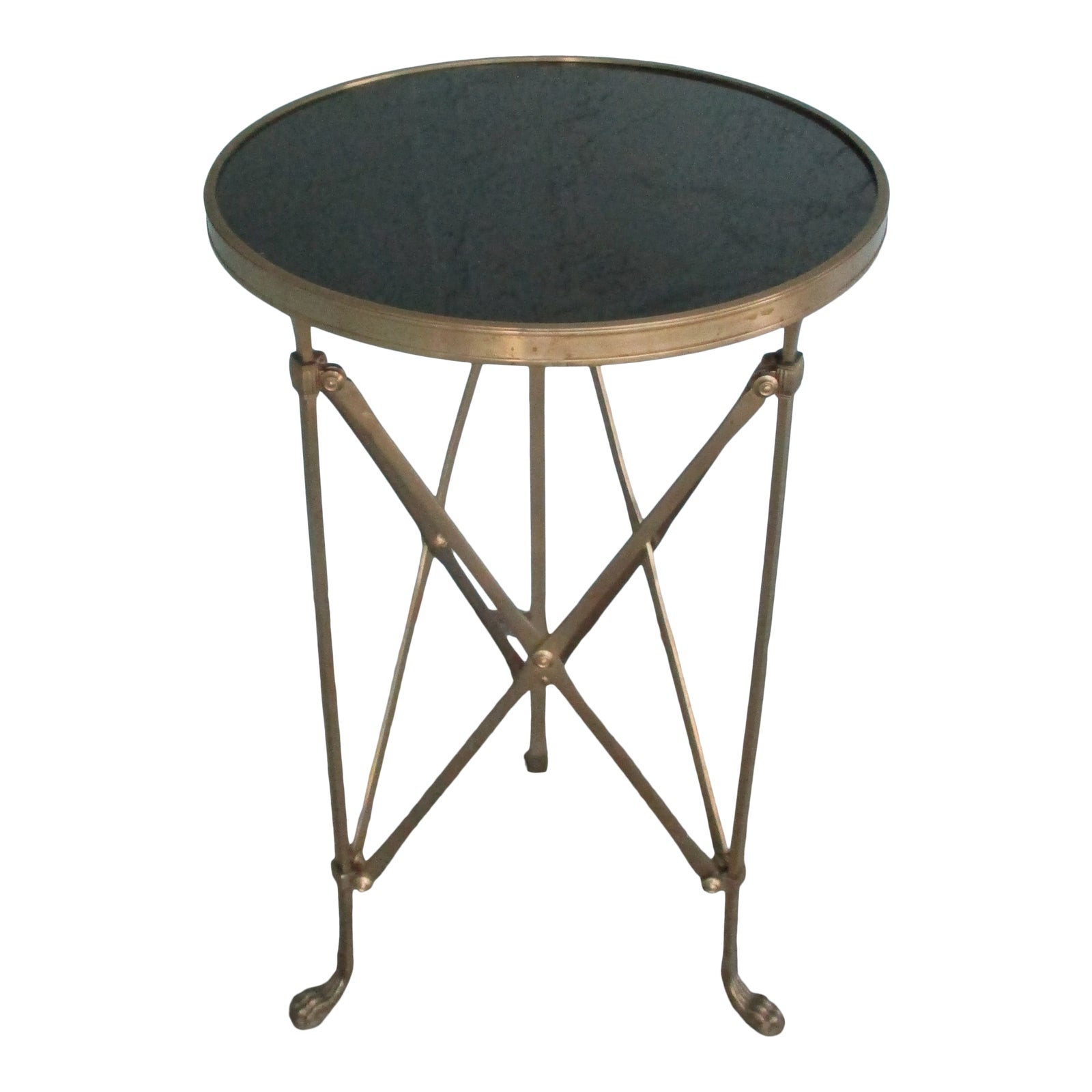 Global Views French Style Directoire Brass and Black Granite Top Side