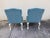 English 1920s Antique Tiffany Blue Upholstered Chairs - a Pair For Sale - Image 3 of 8