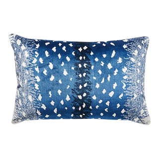 The House of Scalamandré Antelope Lumbar Pillow, Midnight For Sale