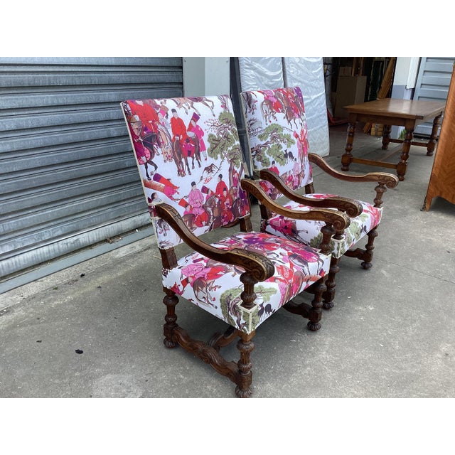 1900 - 1909 Stunning Pair Manuel Canovas Upholstered French Chairs For Sale - Image 5 of 15