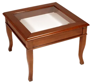 Italian Coffee Table with Opening Beveled Crystal Showcase, 1970s