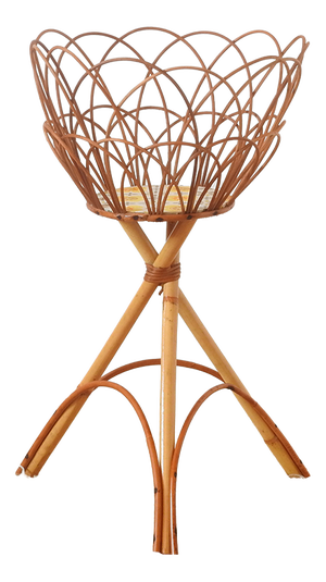 Mid-Century Bamboo Rattan Plant Stand, France, 1960s